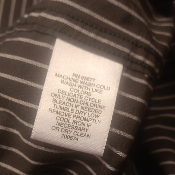 Claiborne Men's Dark Pinstripe Button Down Shirt - Picture 10 of 10